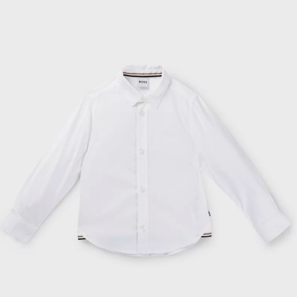 BOSS Kids White Button-Down Shirt